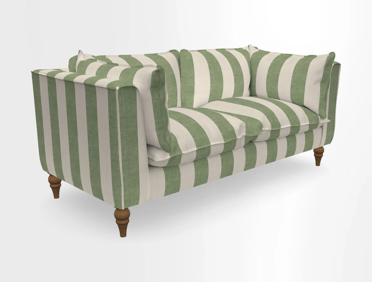 Aysgarth 3 Seater Sofa in Furrow Stripe Broad and Furrow Stripe Narrow Sunflower