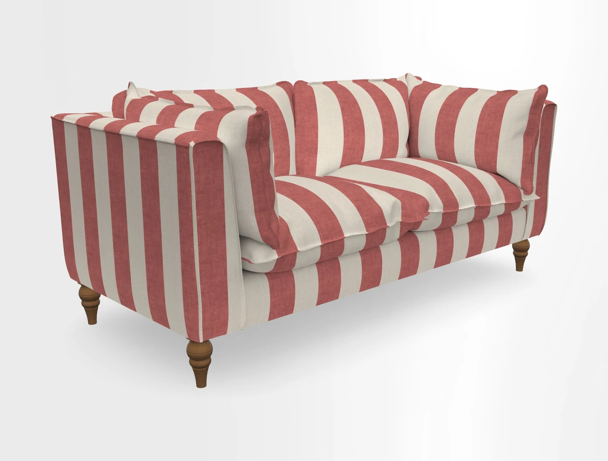Aysgarth 3 Seater Sofa in Furrow Stripe Broad and Furrow Stripe Narrow Sunflower