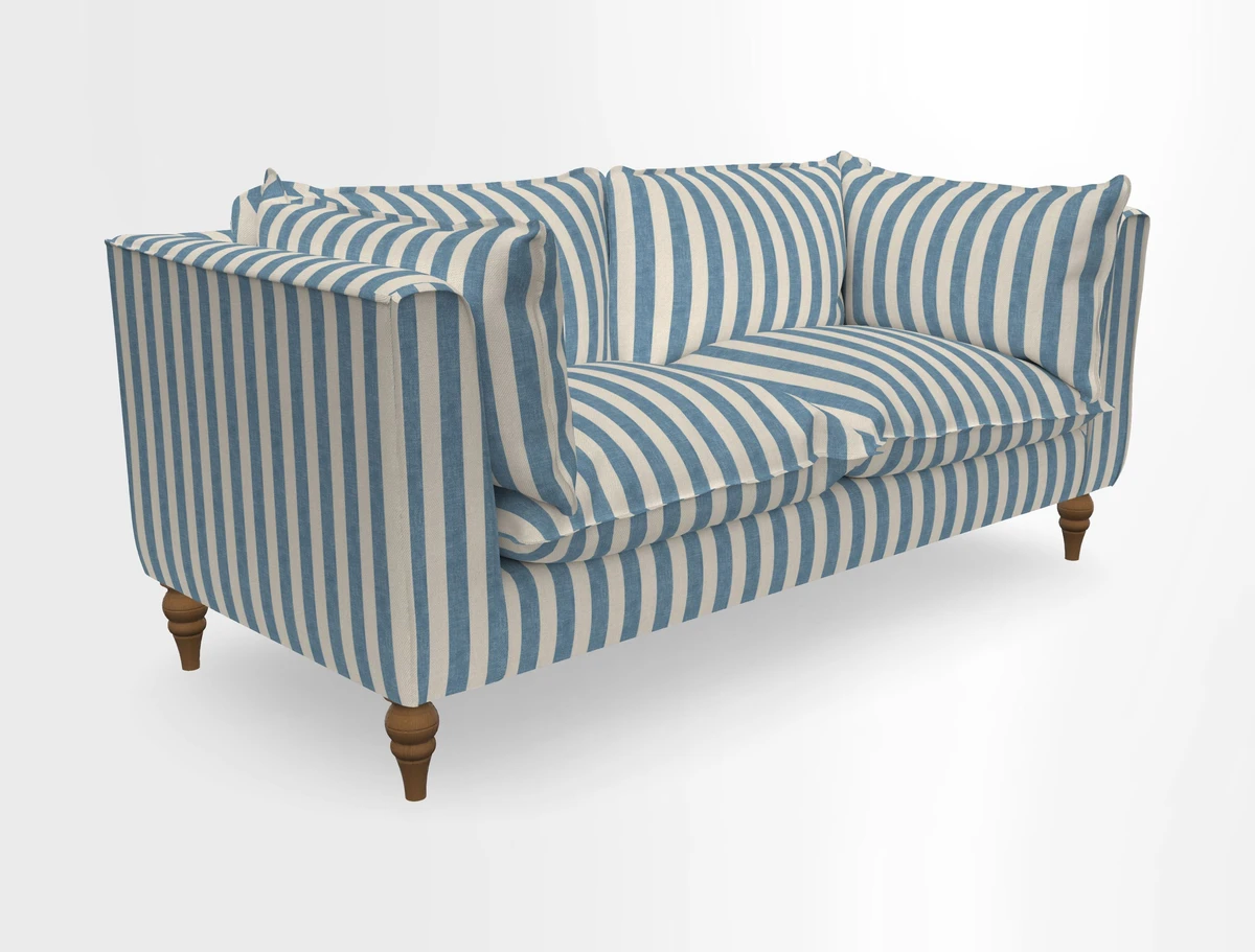 Aysgarth 3 Seater Sofa in Furrow Stripe Broad and Furrow Stripe Narrow Sunflower