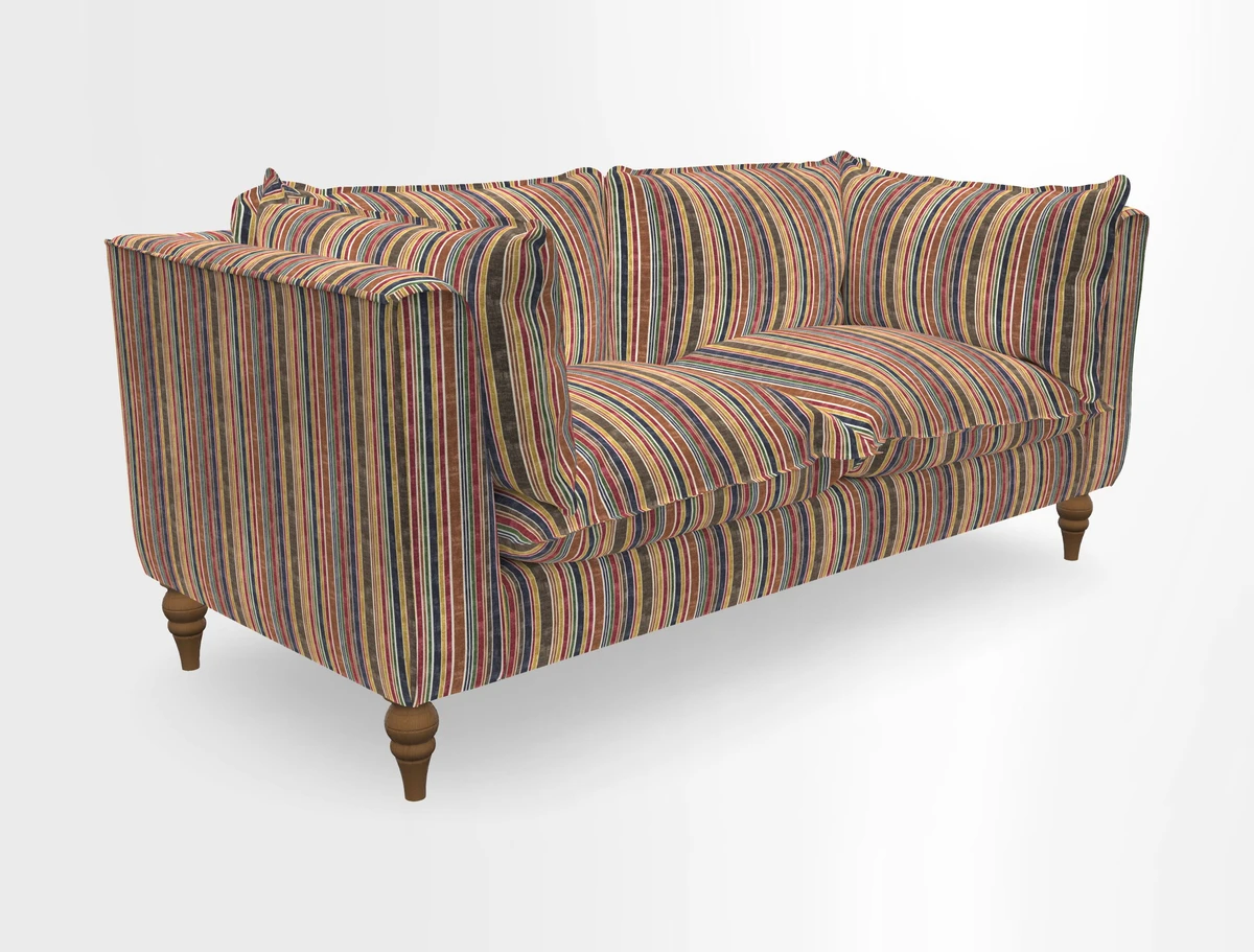 Aysgarth 3 Seater Sofa in Furrow Stripe Broad and Furrow Stripe Narrow Sunflower