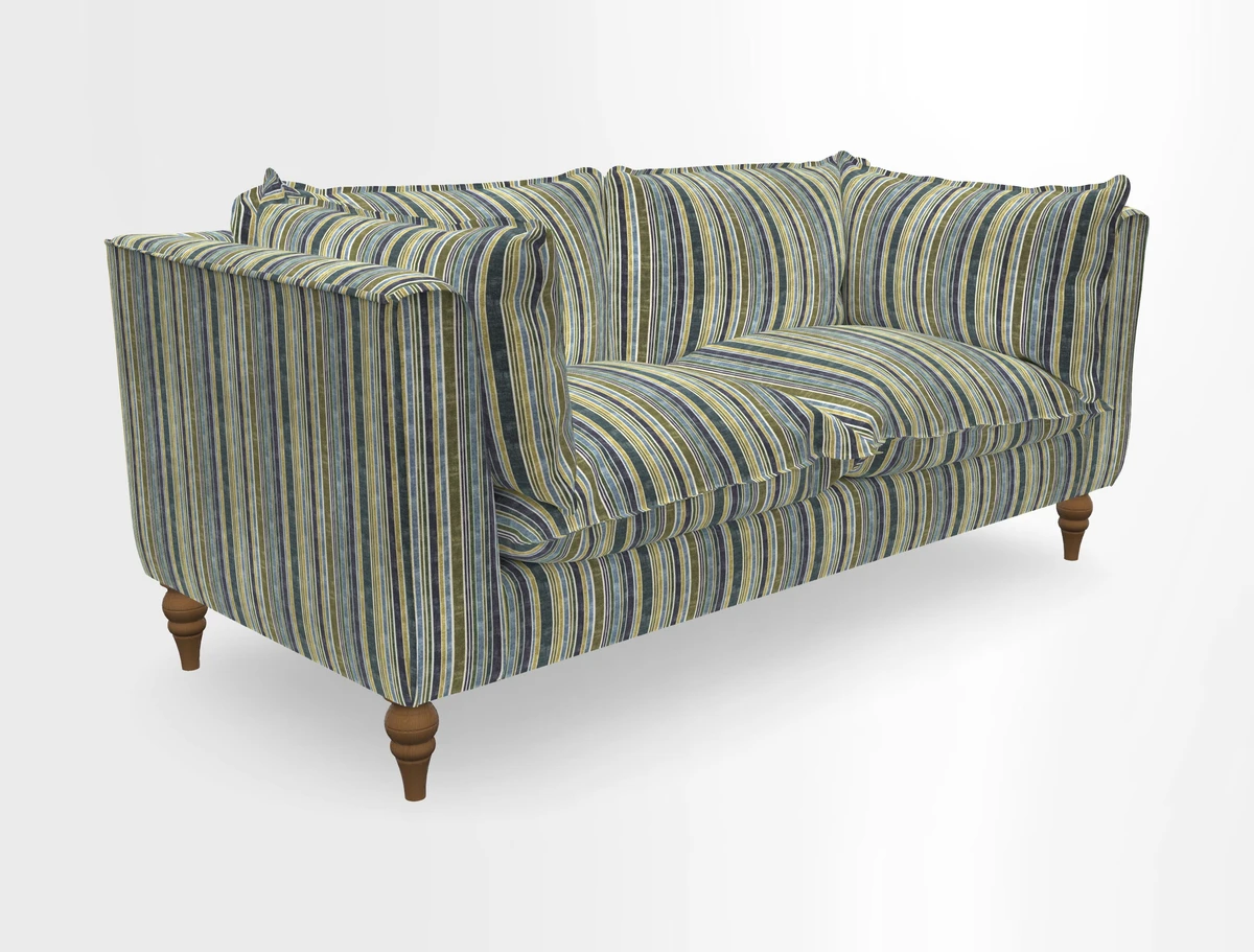Aysgarth 3 Seater Sofa in Furrow Stripe Broad and Furrow Stripe Narrow Sunflower