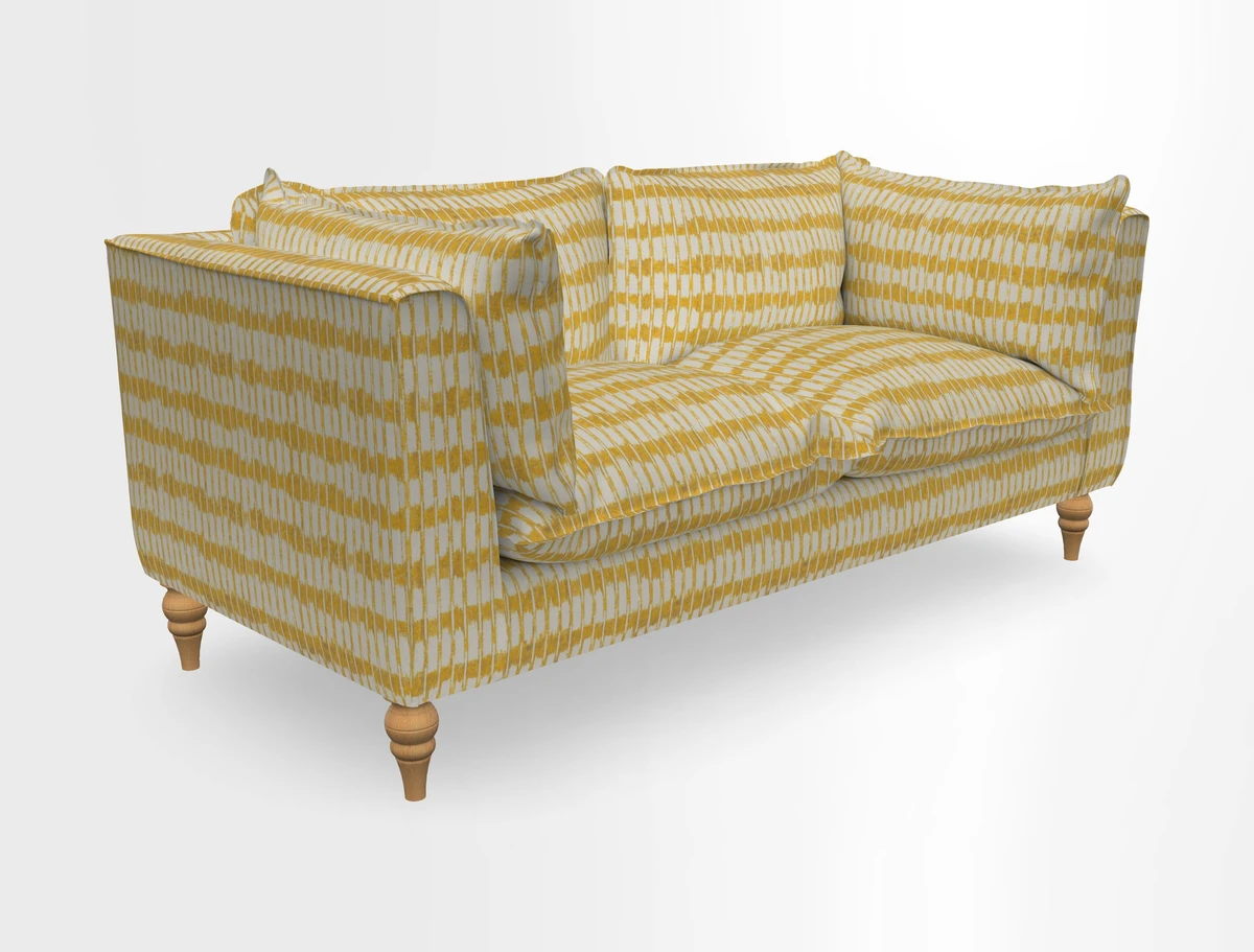 Aysgarth 3 Seater Sofa in Furrow Stripe Broad and Furrow Stripe Narrow Sunflower