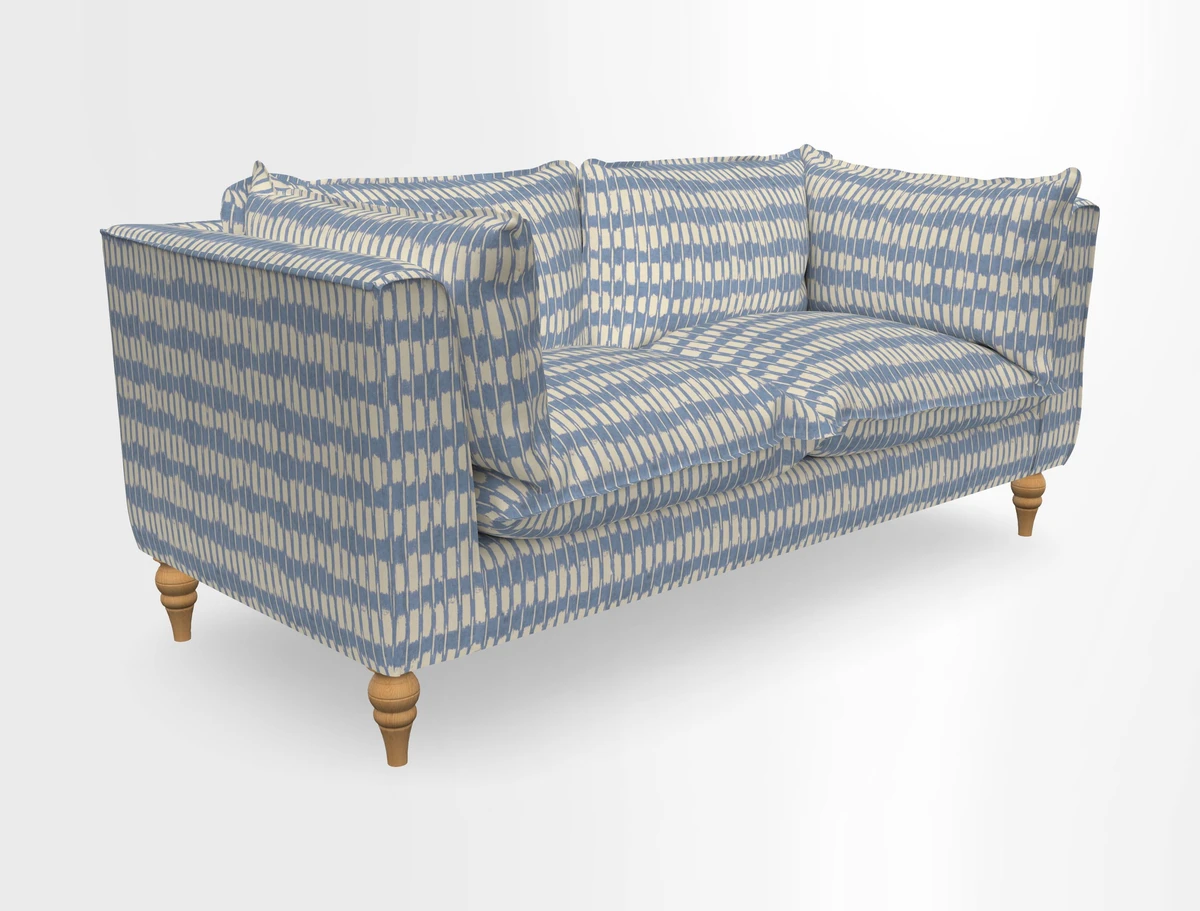 Aysgarth 3 Seater Sofa in Furrow Stripe Broad and Furrow Stripe Narrow Sunflower