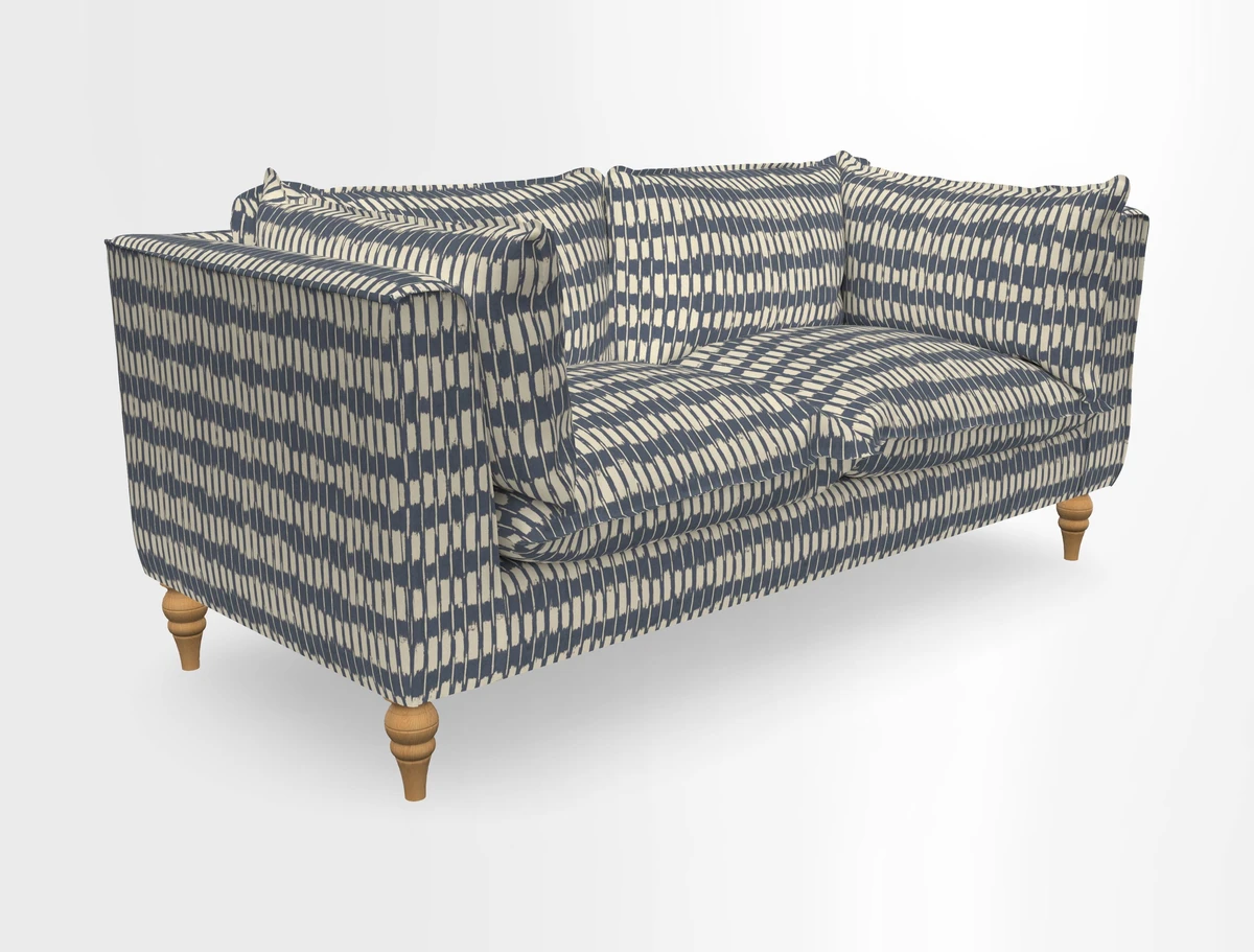 Aysgarth 3 Seater Sofa in Furrow Stripe Broad and Furrow Stripe Narrow Sunflower