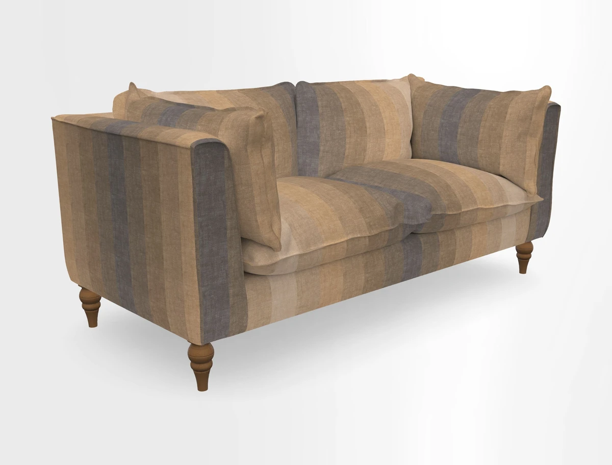 Aysgarth 3 Seater Sofa in Furrow Stripe Broad and Furrow Stripe Narrow Sunflower