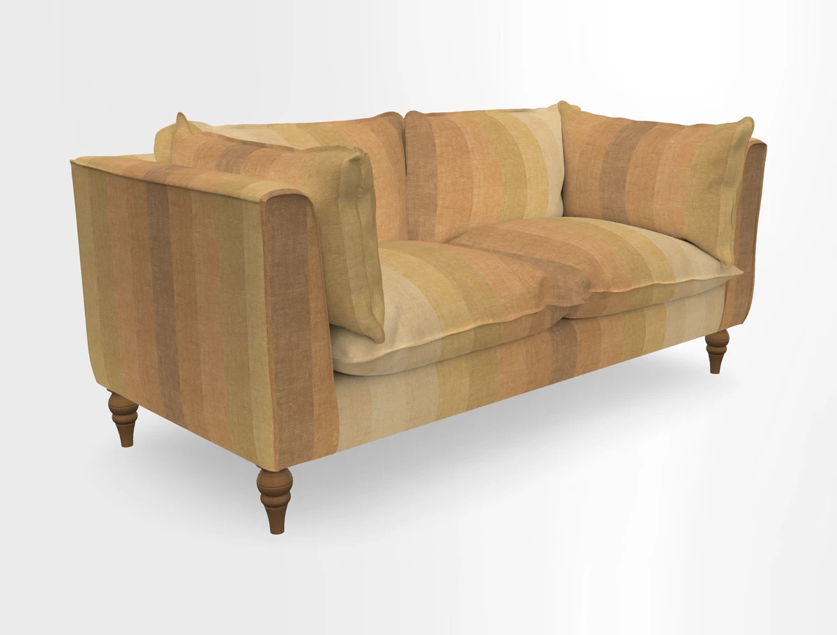 Aysgarth 3 Seater Sofa in Furrow Stripe Broad and Furrow Stripe Narrow Sunflower