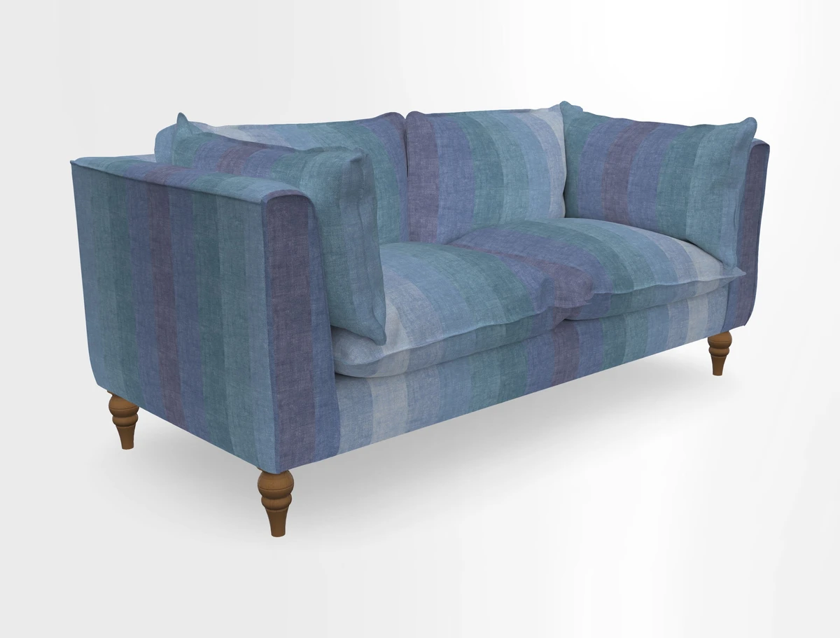 Aysgarth 3 Seater Sofa in Furrow Stripe Broad and Furrow Stripe Narrow Sunflower