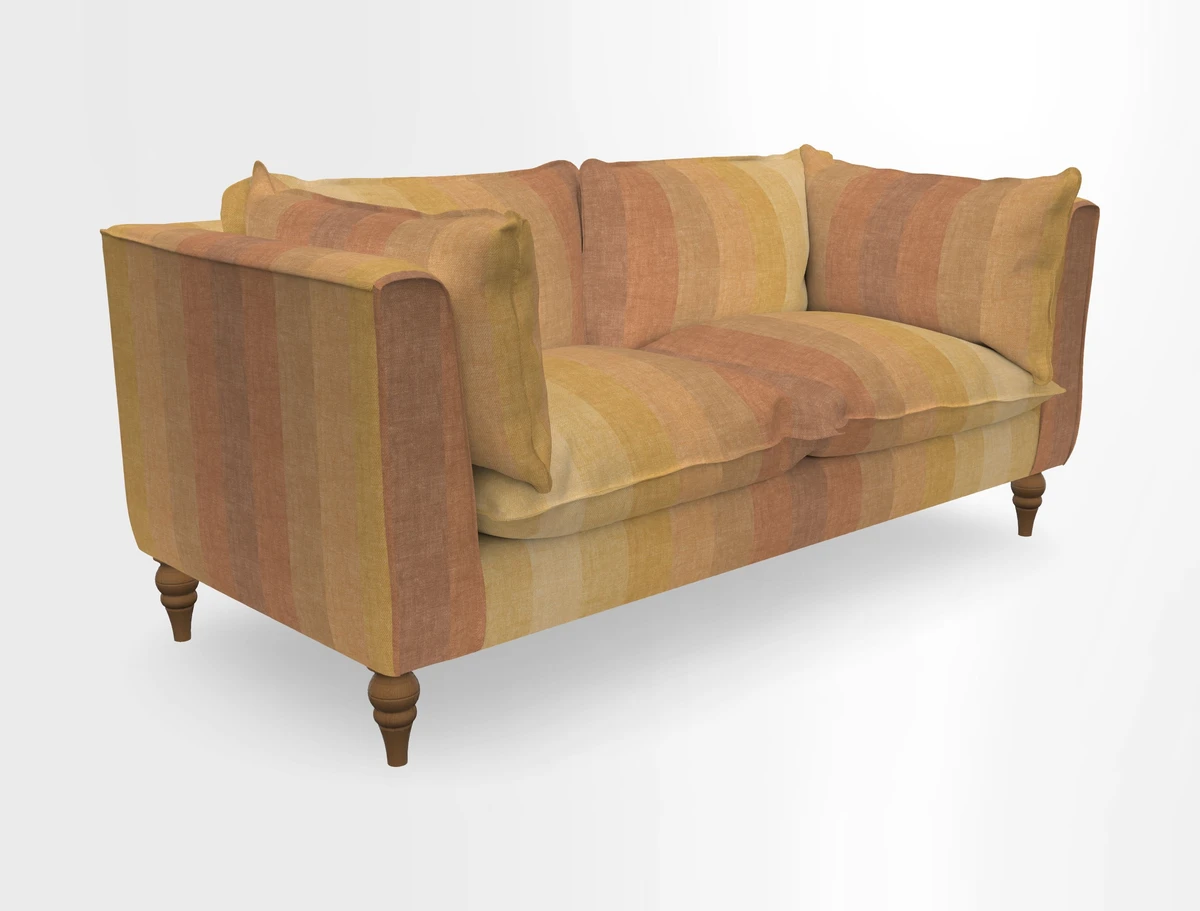 Aysgarth 3 Seater Sofa in Furrow Stripe Broad and Furrow Stripe Narrow Sunflower