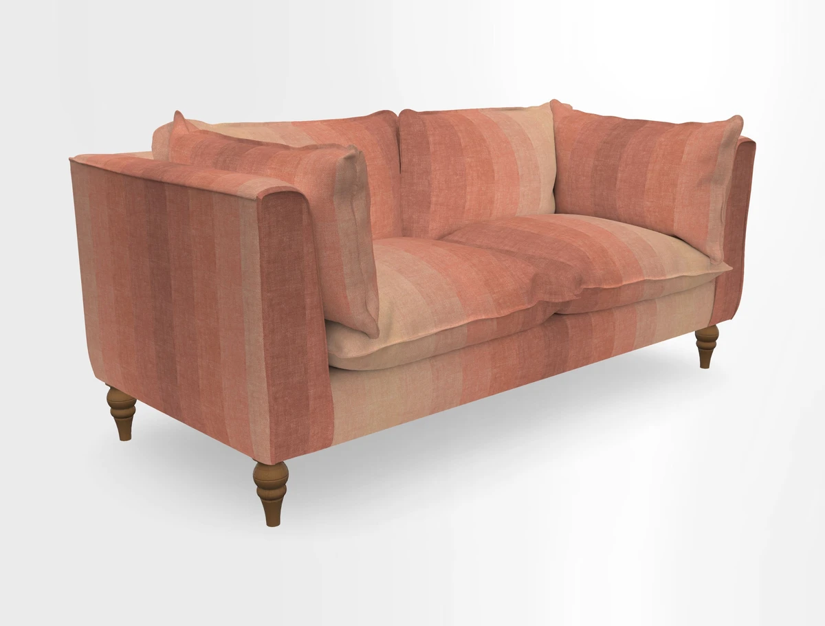 Aysgarth 3 Seater Sofa in Furrow Stripe Broad and Furrow Stripe Narrow Sunflower