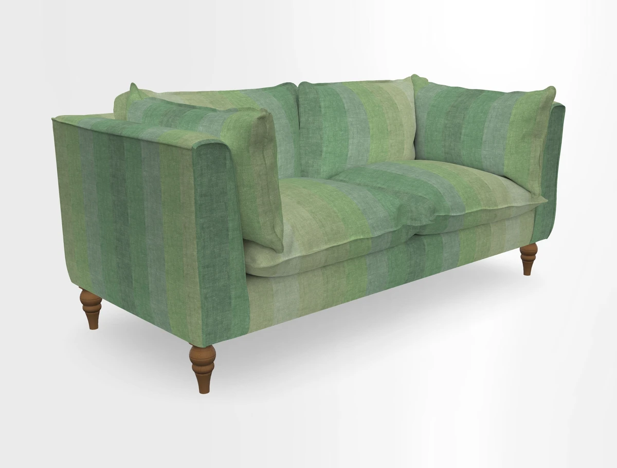 Aysgarth 3 Seater Sofa in Furrow Stripe Broad and Furrow Stripe Narrow Sunflower