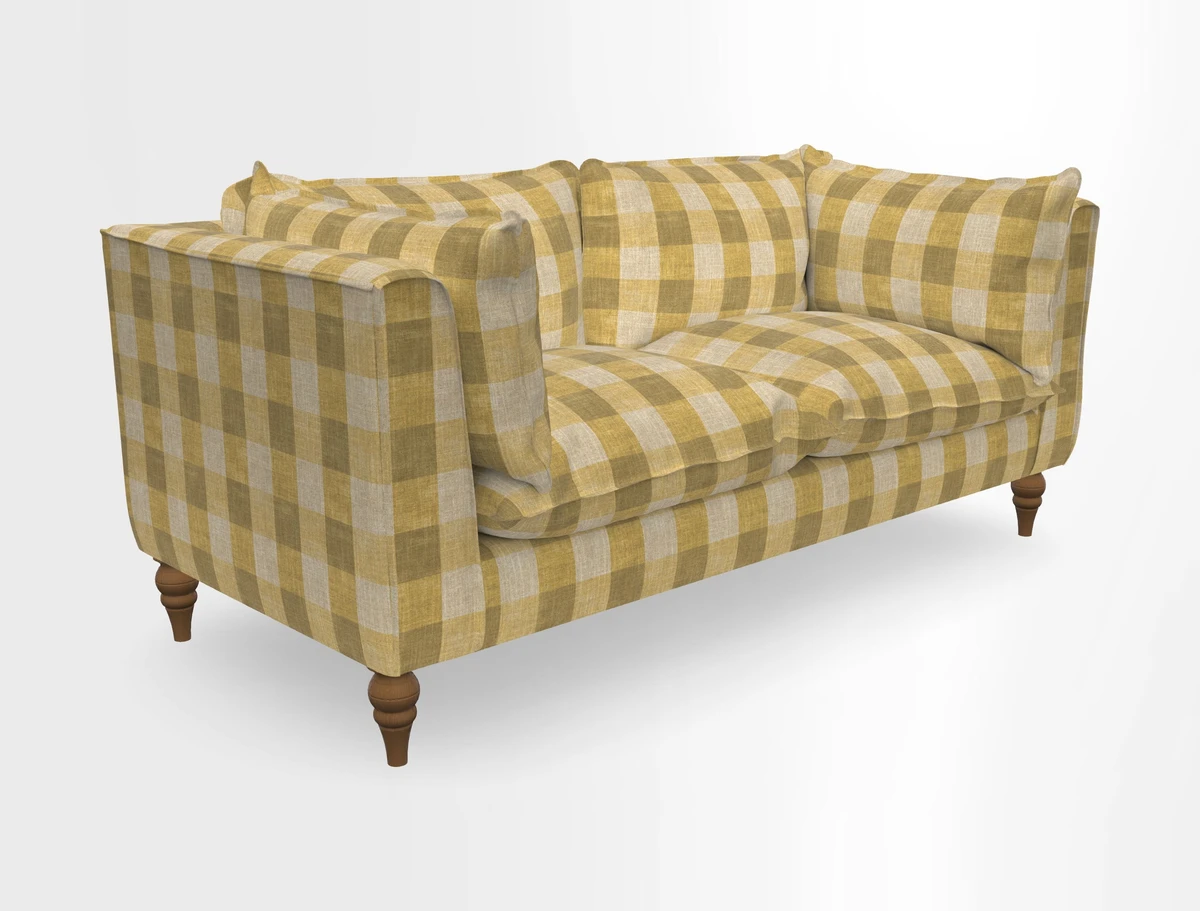 Aysgarth 3 Seater Sofa in Furrow Stripe Broad and Furrow Stripe Narrow Sunflower
