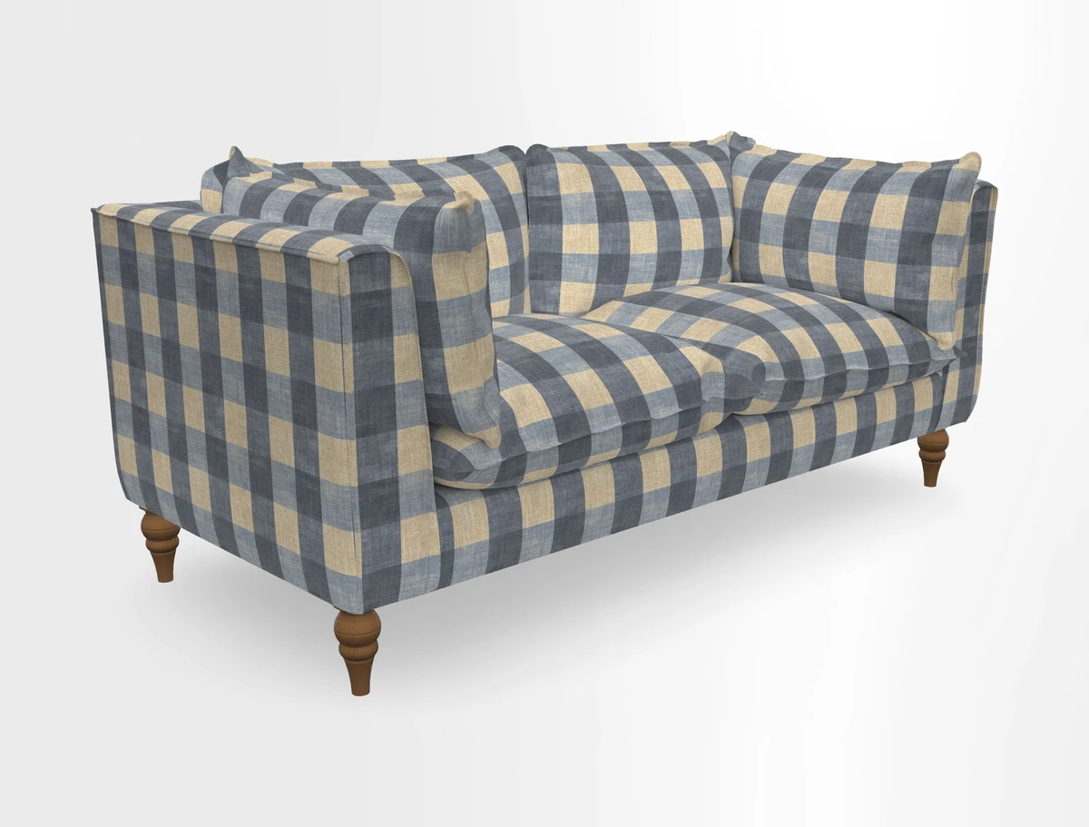 Aysgarth 3 Seater Sofa in Furrow Stripe Broad and Furrow Stripe Narrow Sunflower