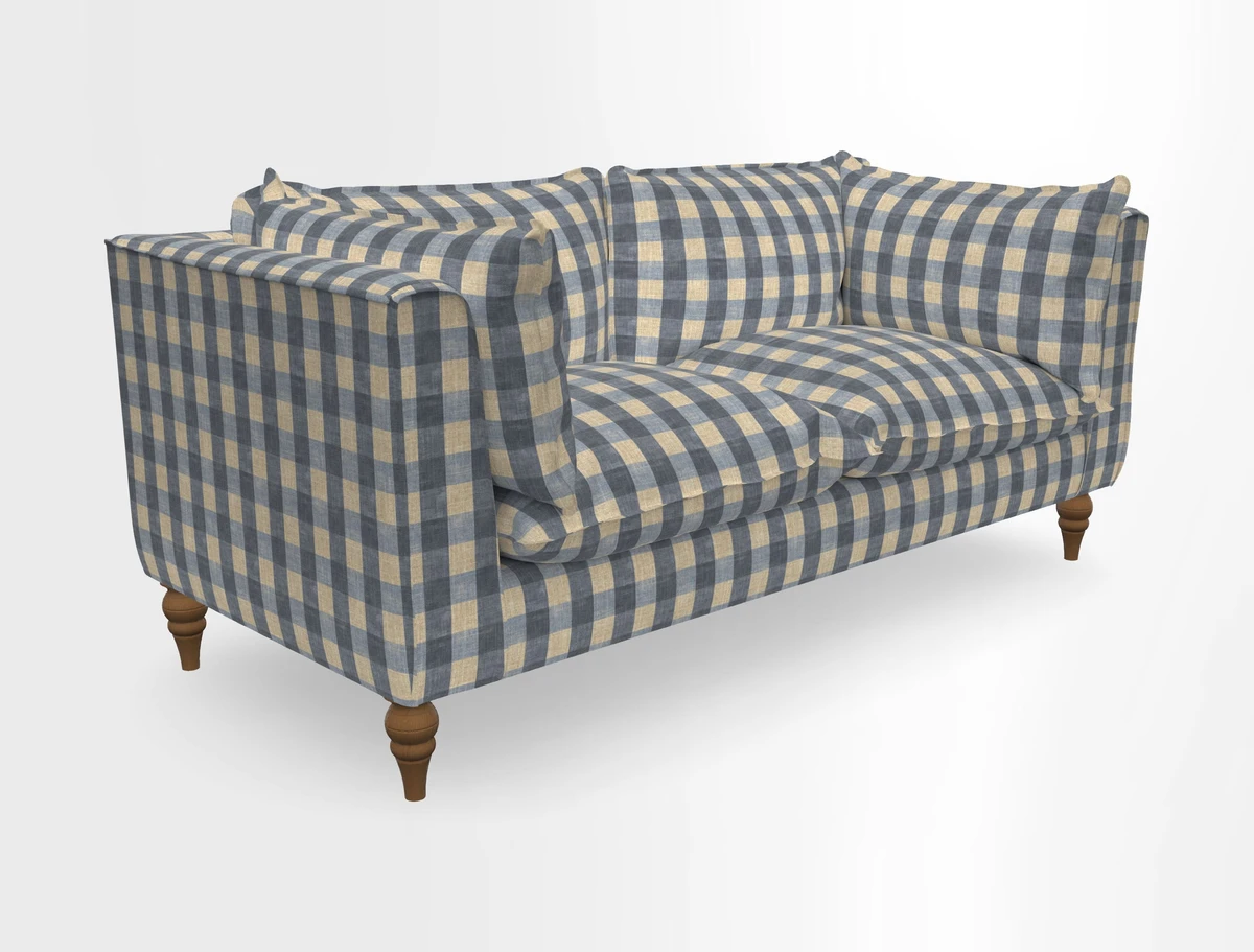 Aysgarth 3 Seater Sofa in Furrow Stripe Broad and Furrow Stripe Narrow Sunflower