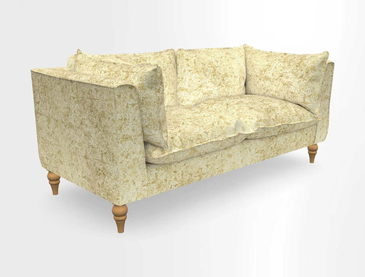 Aysgarth 3 Seater Sofa in Furrow Stripe Broad and Furrow Stripe Narrow Sunflower