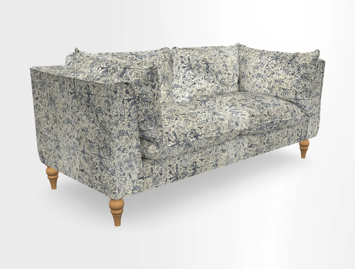 Aysgarth 3 Seater Sofa in Furrow Stripe Broad and Furrow Stripe Narrow Sunflower