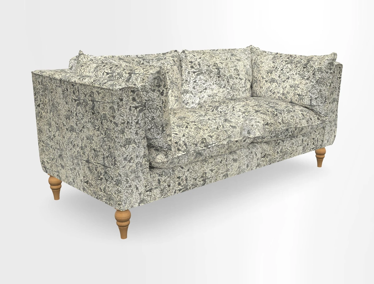Aysgarth 3 Seater Sofa in Furrow Stripe Broad and Furrow Stripe Narrow Sunflower