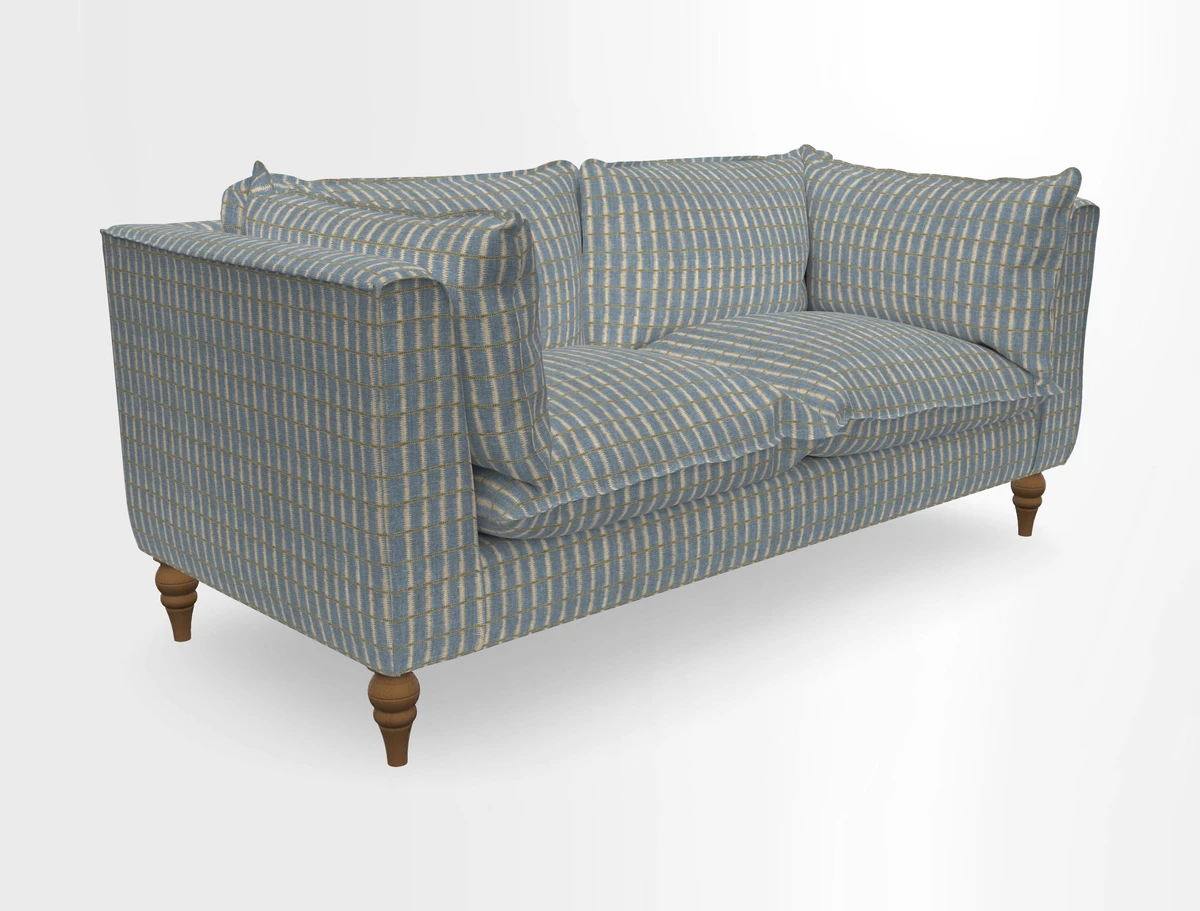 Aysgarth 3 Seater Sofa in Furrow Stripe Broad and Furrow Stripe Narrow Sunflower