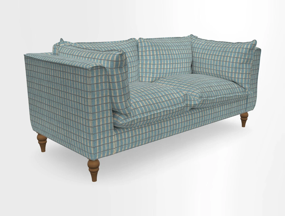 Aysgarth 3 Seater Sofa in Furrow Stripe Broad and Furrow Stripe Narrow Sunflower