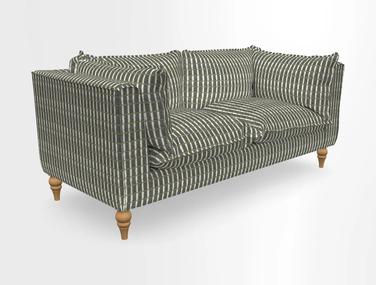 Aysgarth 3 Seater Sofa in Furrow Stripe Broad and Furrow Stripe Narrow Sunflower