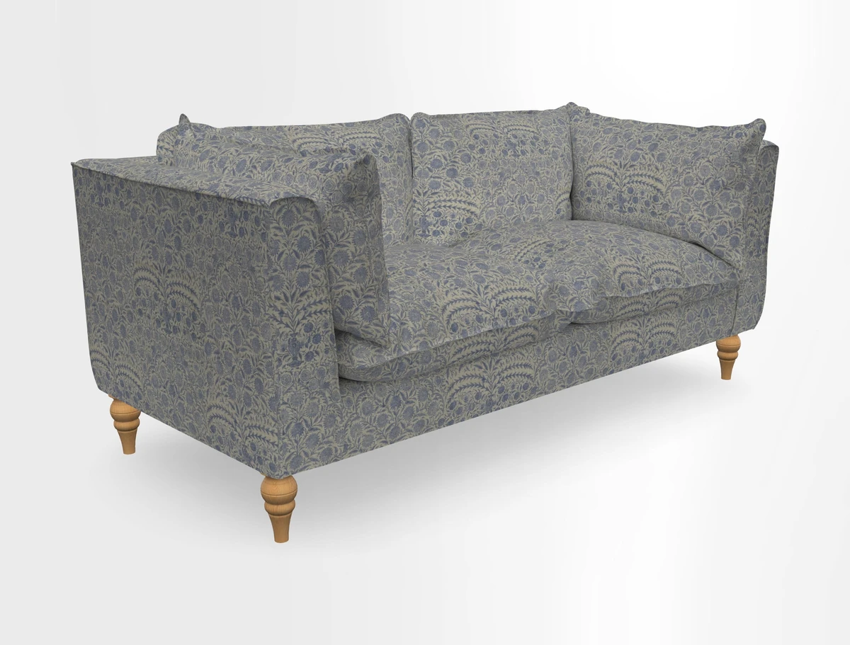 Aysgarth 3 Seater Sofa in Furrow Stripe Broad and Furrow Stripe Narrow Sunflower