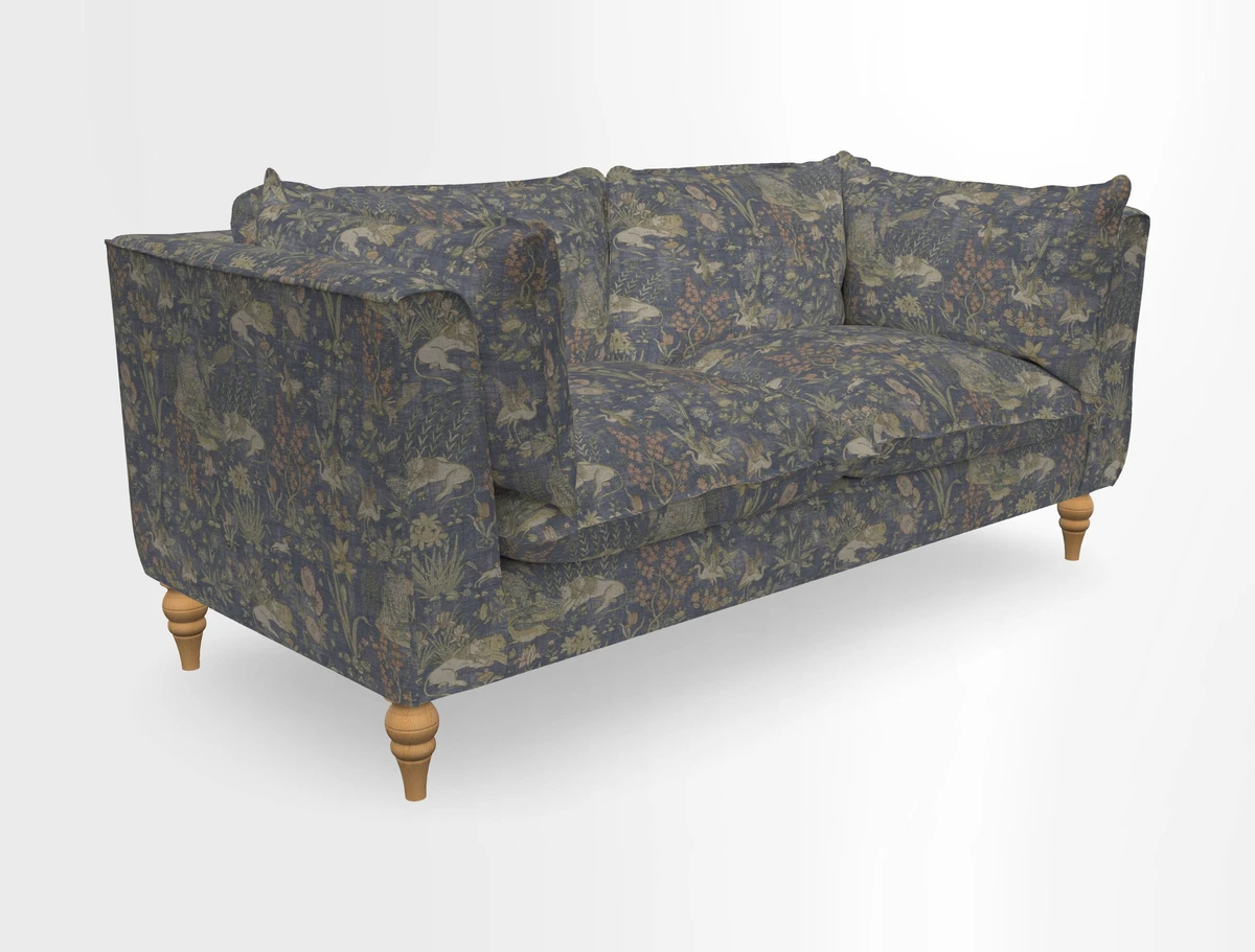 Aysgarth 3 Seater Sofa in Furrow Stripe Broad and Furrow Stripe Narrow Sunflower