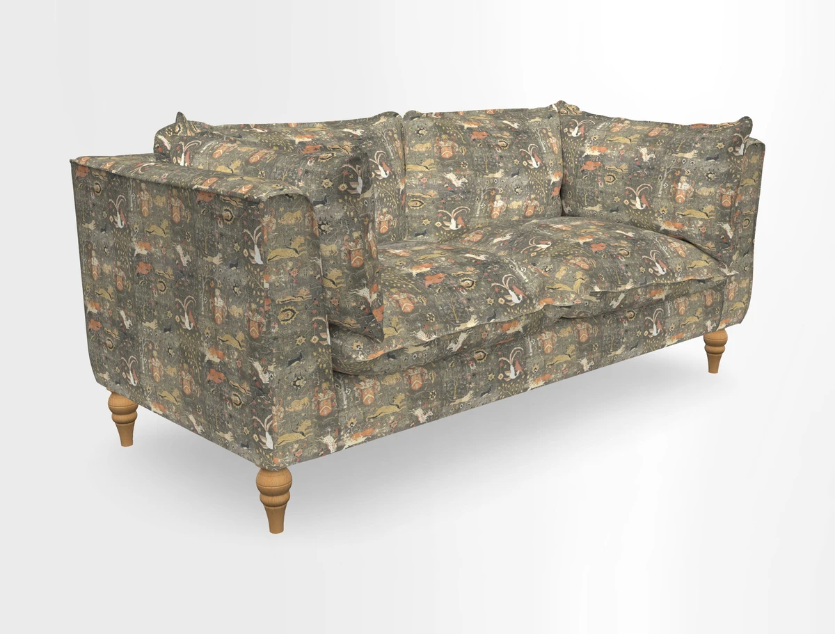 Aysgarth 3 Seater Sofa in Furrow Stripe Broad and Furrow Stripe Narrow Sunflower