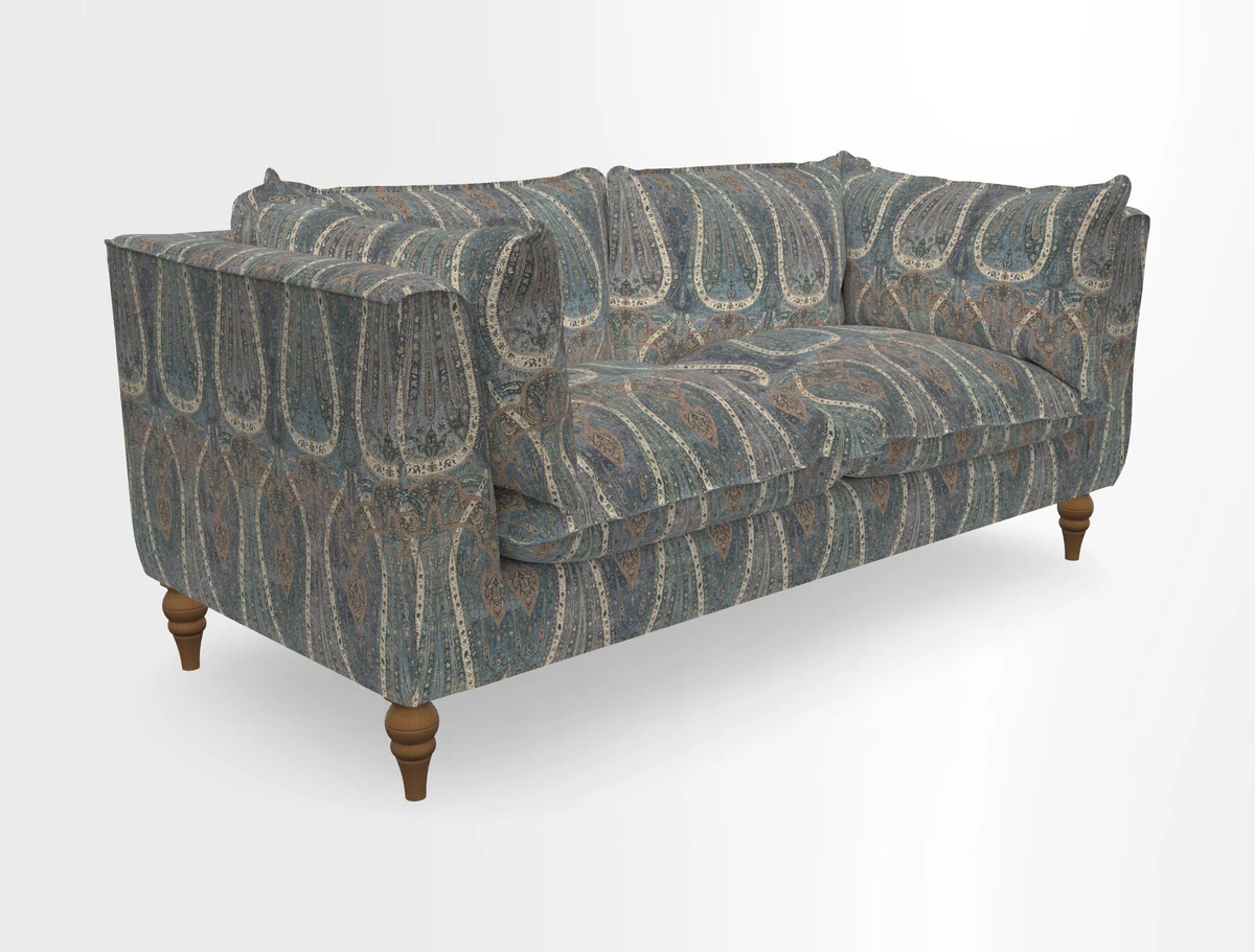 Aysgarth 3 Seater Sofa in Furrow Stripe Broad and Furrow Stripe Narrow Sunflower