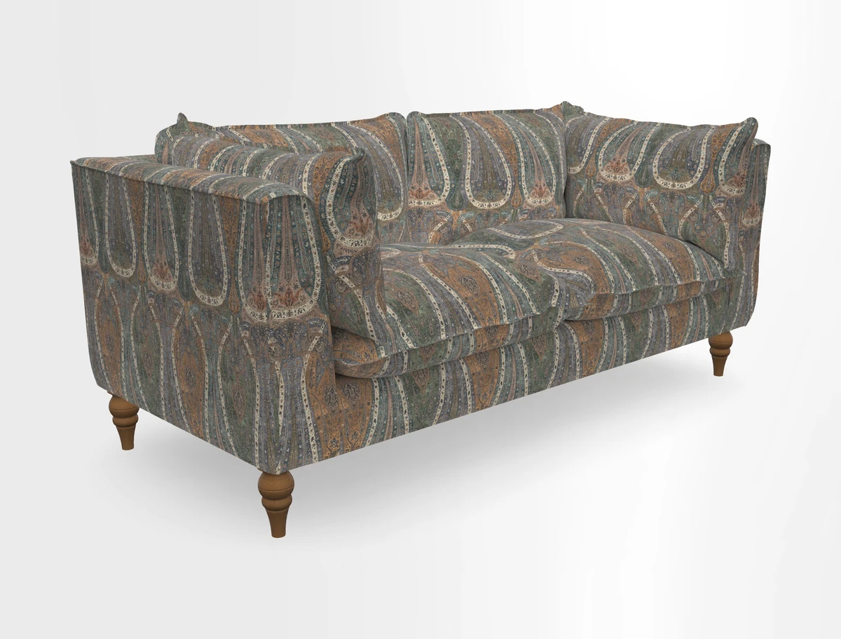 Aysgarth 3 Seater Sofa in Furrow Stripe Broad and Furrow Stripe Narrow Sunflower