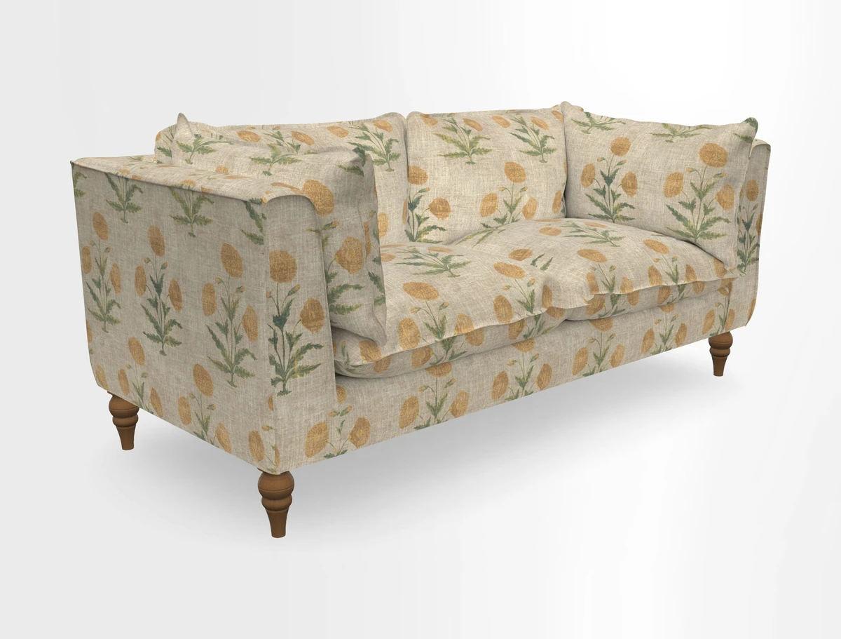 Aysgarth 3 Seater Sofa in Furrow Stripe Broad and Furrow Stripe Narrow Sunflower