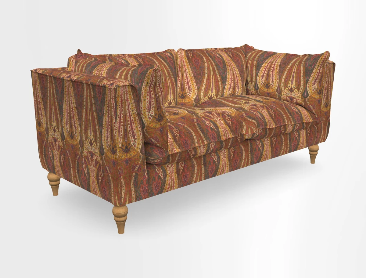 Aysgarth 3 Seater Sofa in Furrow Stripe Broad and Furrow Stripe Narrow Sunflower