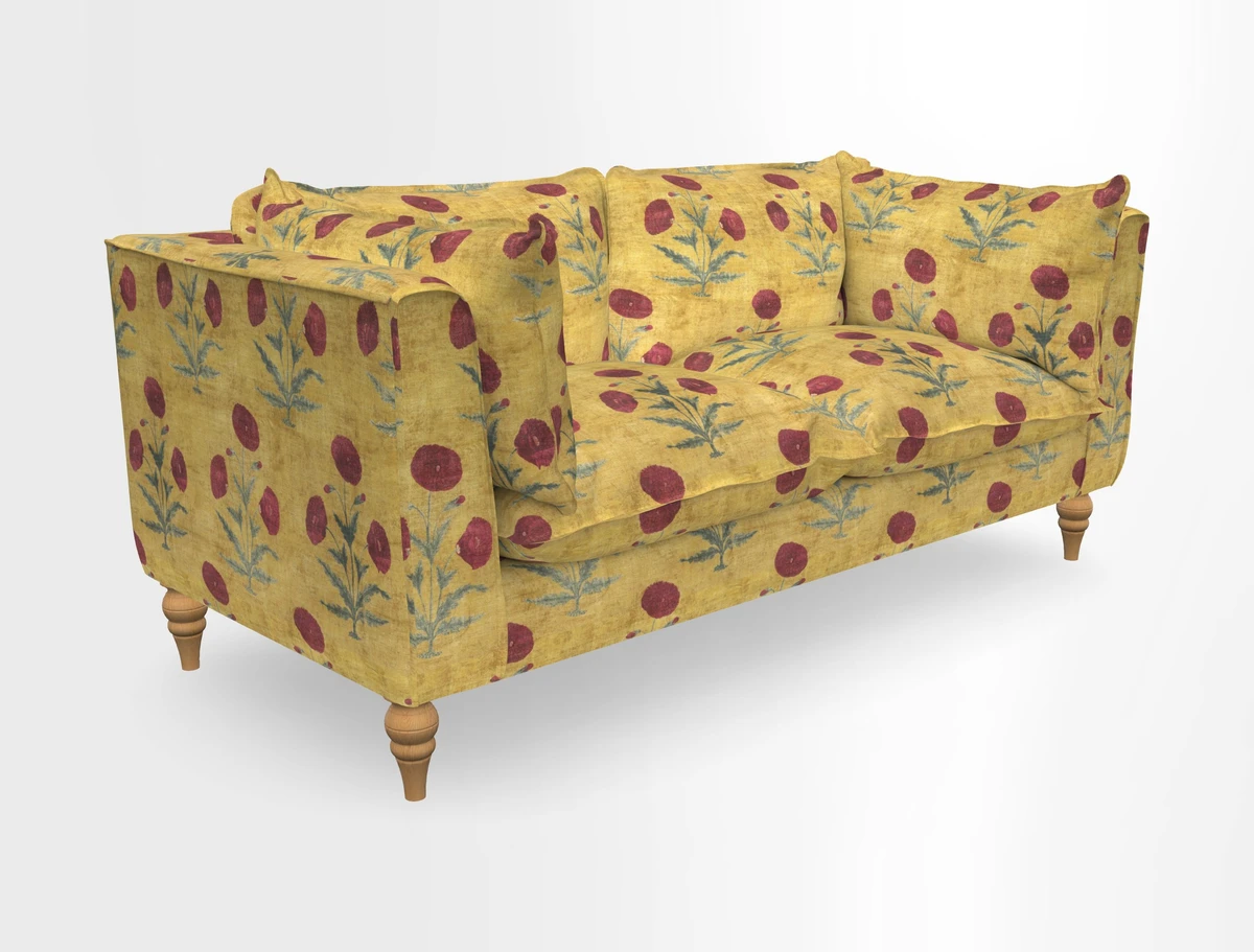 Aysgarth 3 Seater Sofa in Furrow Stripe Broad and Furrow Stripe Narrow Sunflower