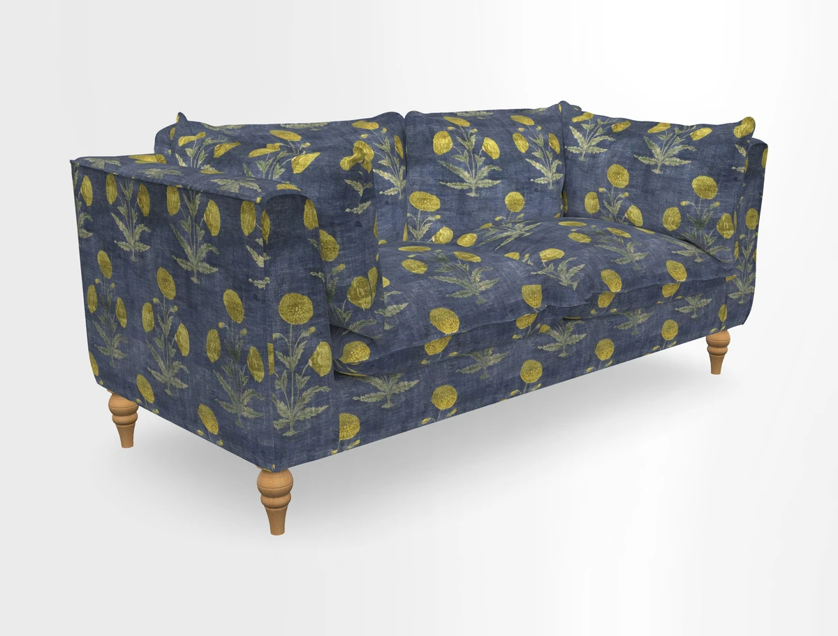 Aysgarth 3 Seater Sofa in Furrow Stripe Broad and Furrow Stripe Narrow Sunflower