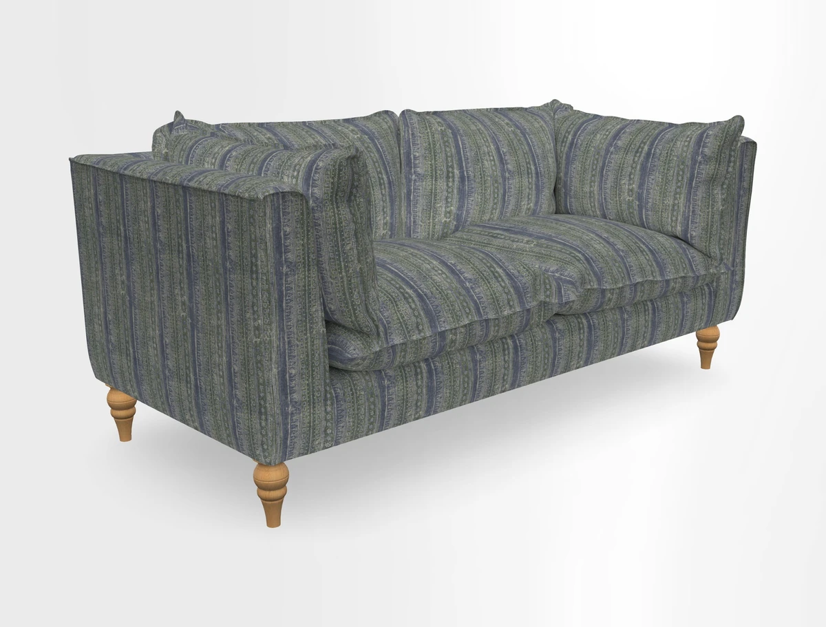 Aysgarth 3 Seater Sofa in Furrow Stripe Broad and Furrow Stripe Narrow Sunflower