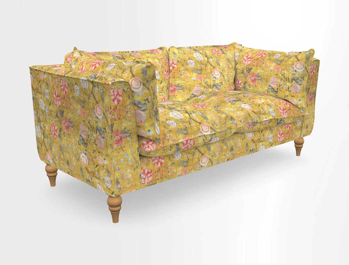 Aysgarth 3 Seater Sofa in Furrow Stripe Broad and Furrow Stripe Narrow Sunflower