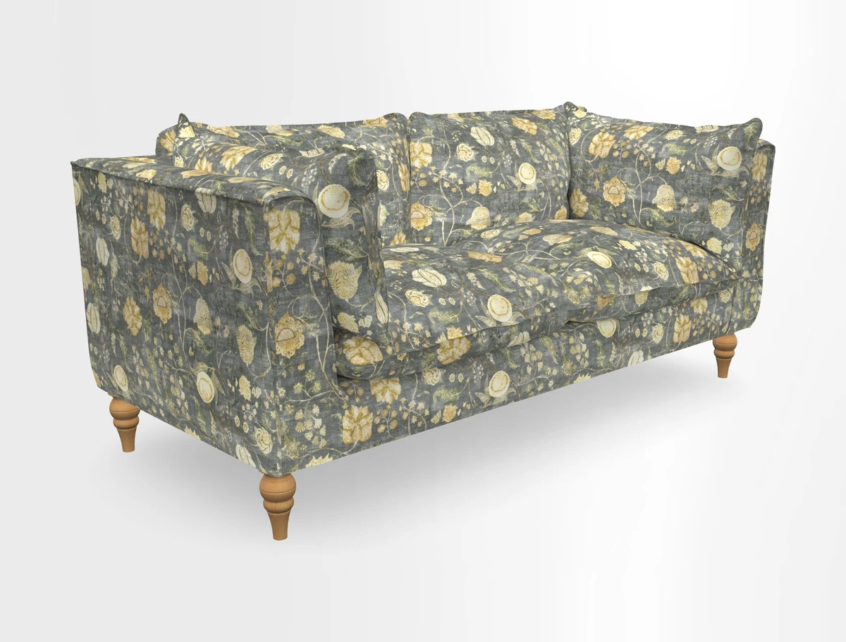 Aysgarth 3 Seater Sofa in Furrow Stripe Broad and Furrow Stripe Narrow Sunflower