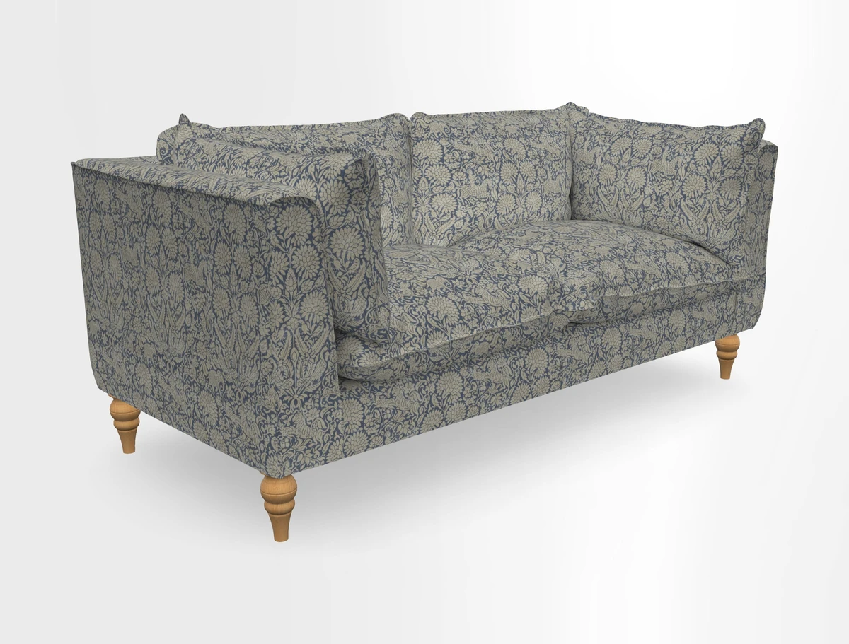 Aysgarth 3 Seater Sofa in Furrow Stripe Broad and Furrow Stripe Narrow Sunflower