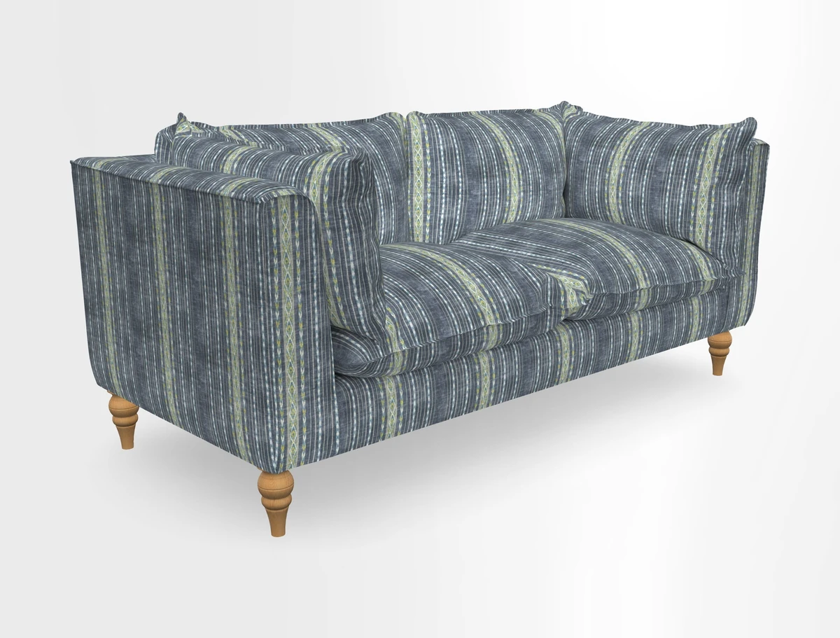 Aysgarth 3 Seater Sofa in Furrow Stripe Broad and Furrow Stripe Narrow Sunflower