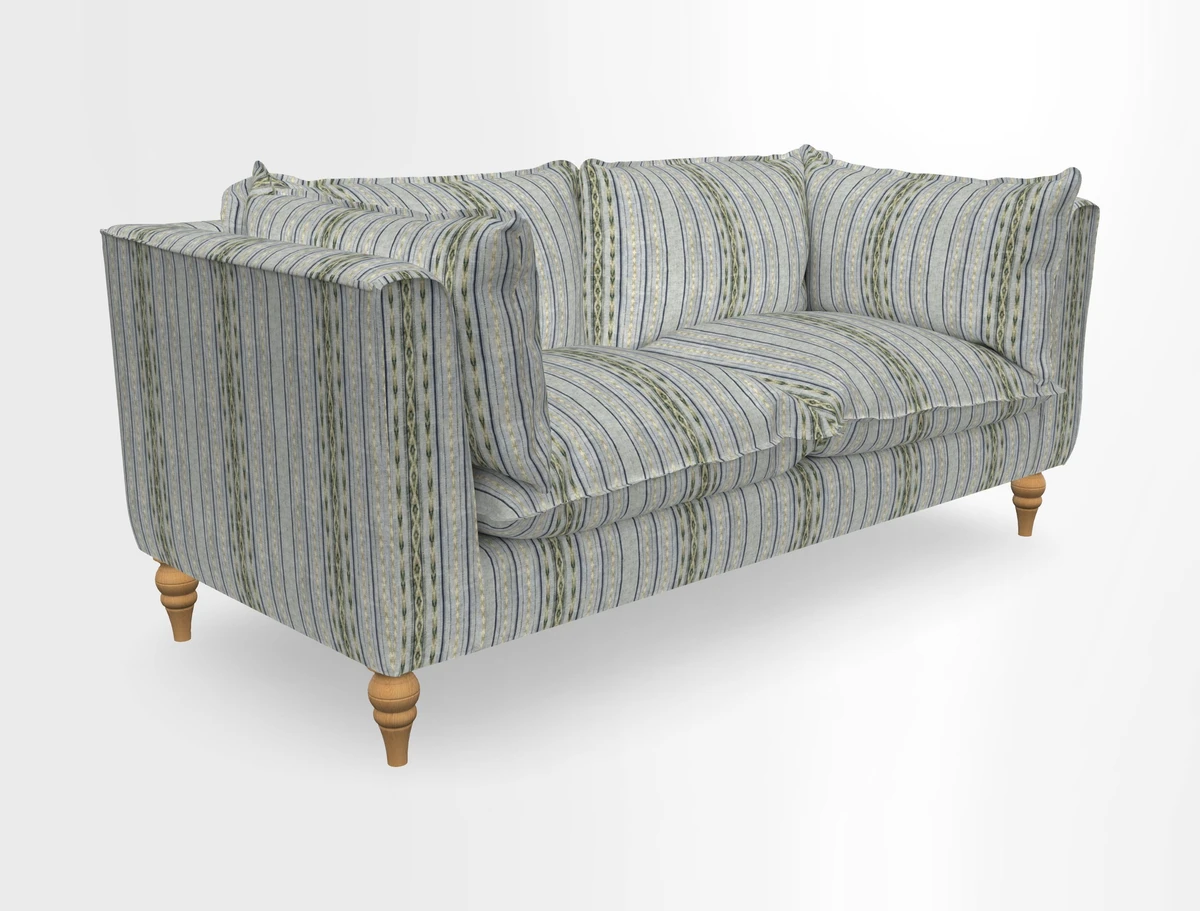 Aysgarth 3 Seater Sofa in Furrow Stripe Broad and Furrow Stripe Narrow Sunflower