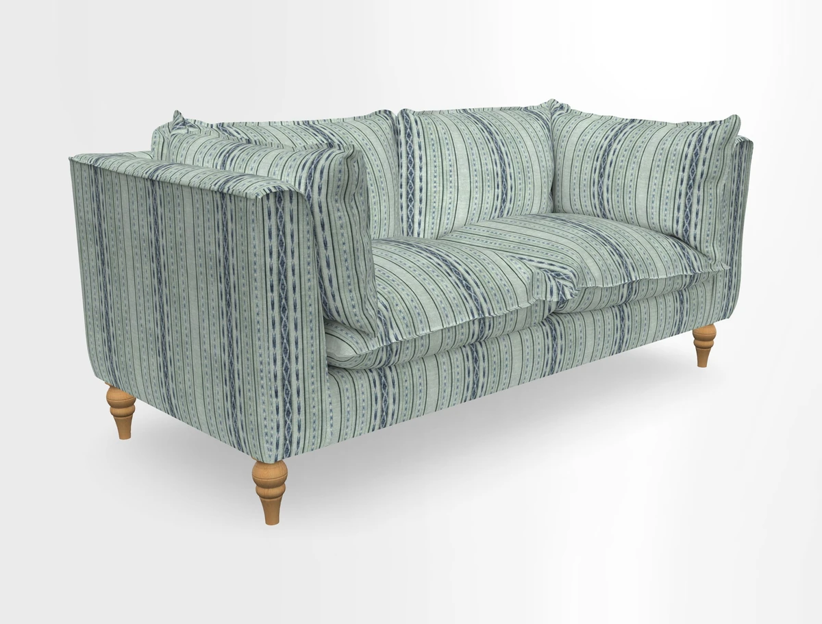 Aysgarth 3 Seater Sofa in Furrow Stripe Broad and Furrow Stripe Narrow Sunflower