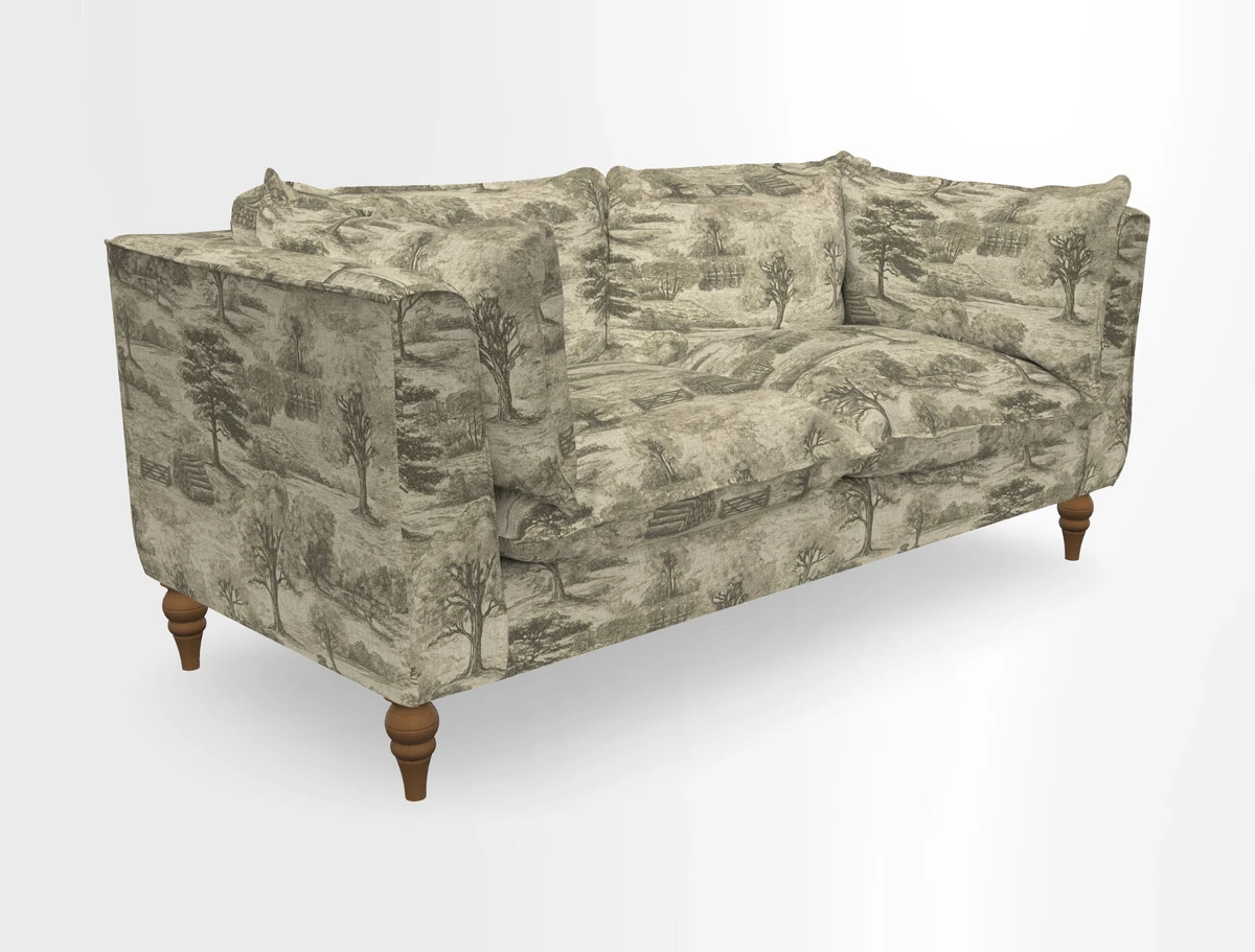 Aysgarth 3 Seater Sofa in Furrow Stripe Broad and Furrow Stripe Narrow Sunflower
