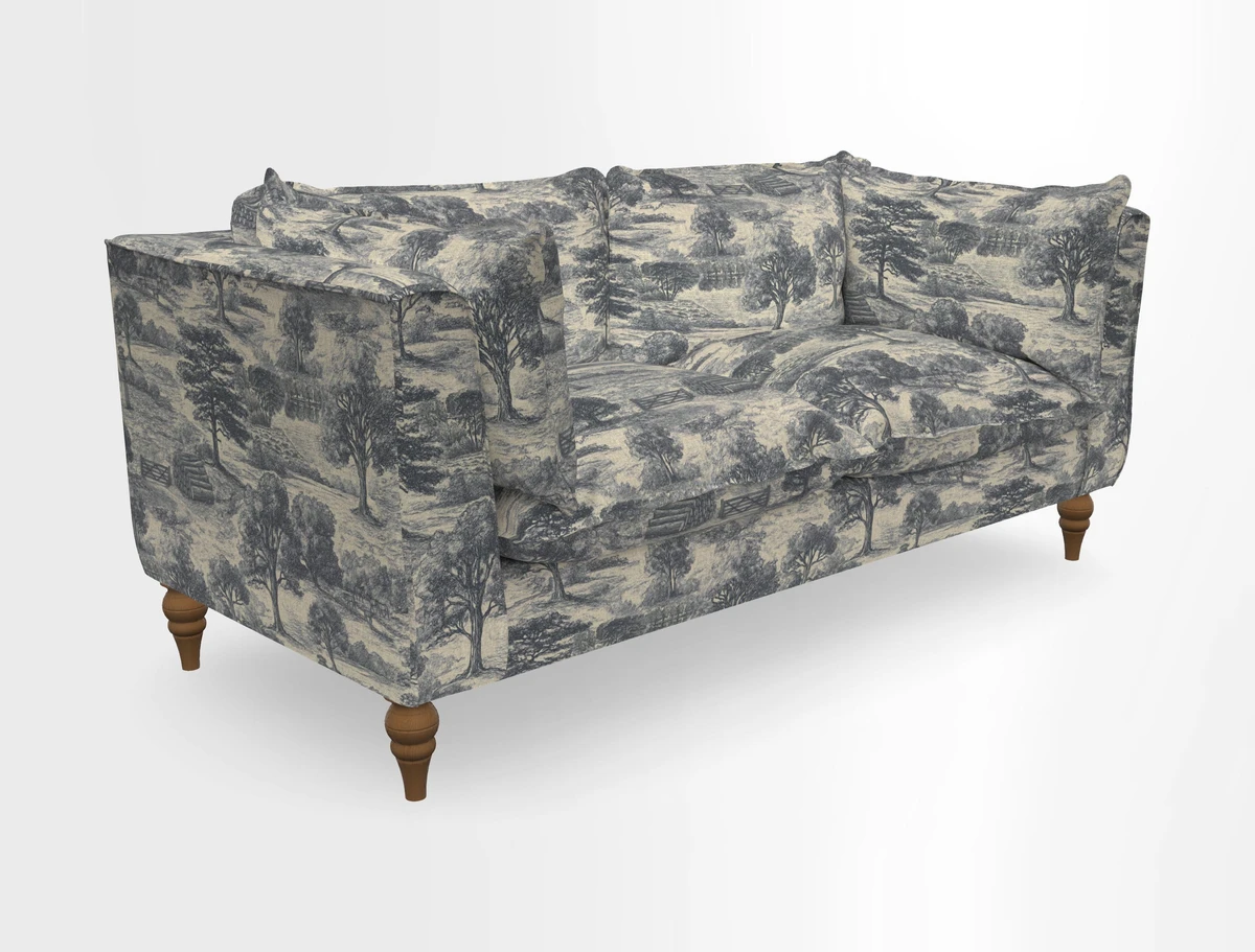 Aysgarth 3 Seater Sofa in Furrow Stripe Broad and Furrow Stripe Narrow Sunflower