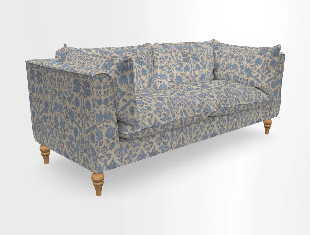Aysgarth 3 Seater Sofa in Furrow Stripe Broad and Furrow Stripe Narrow Sunflower