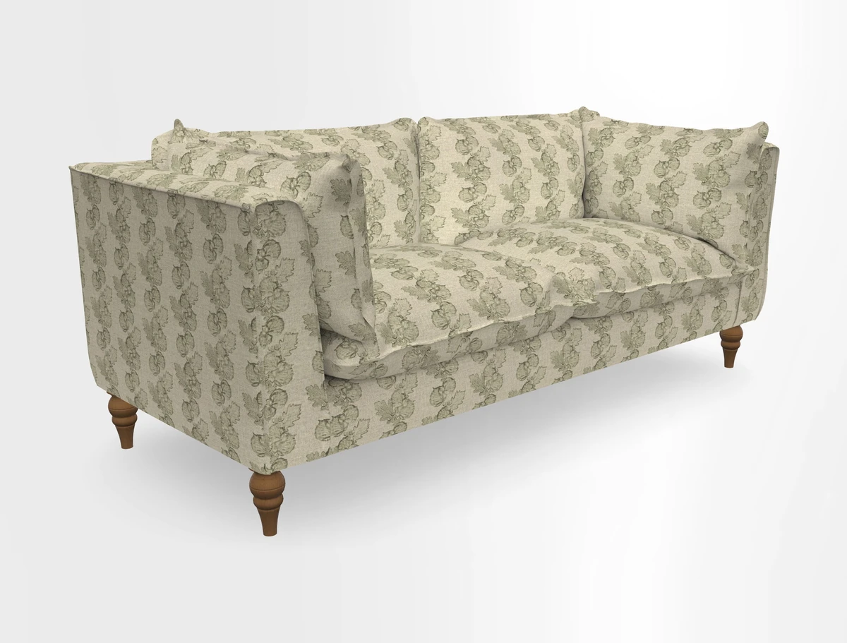 Aysgarth 3 Seater Sofa in Furrow Stripe Broad and Furrow Stripe Narrow Sunflower