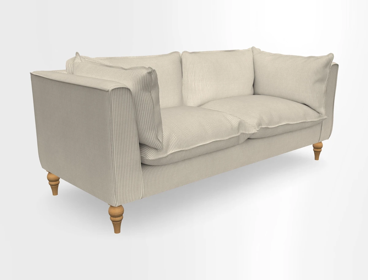 Aysgarth 3 Seater Sofa in Furrow Stripe Broad and Furrow Stripe Narrow Sunflower