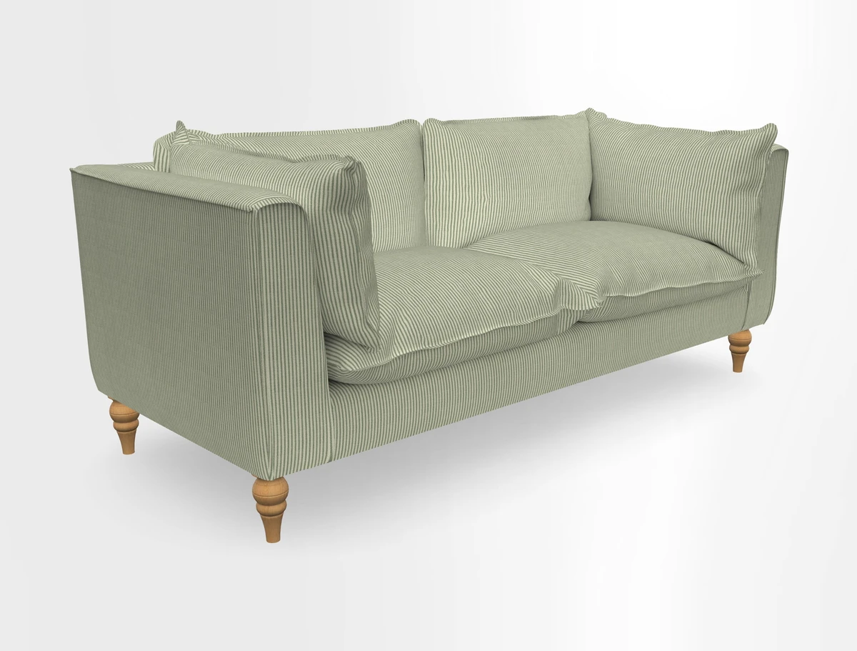 Aysgarth 3 Seater Sofa in Furrow Stripe Broad and Furrow Stripe Narrow Sunflower
