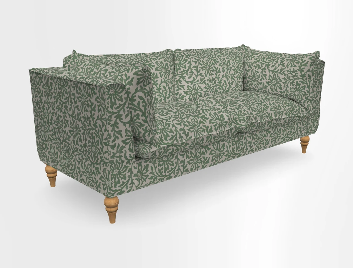 Aysgarth 3 Seater Sofa in Furrow Stripe Broad and Furrow Stripe Narrow Sunflower