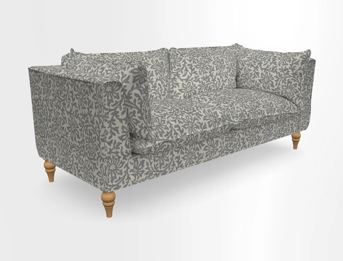 Aysgarth 3 Seater Sofa in Furrow Stripe Broad and Furrow Stripe Narrow Sunflower