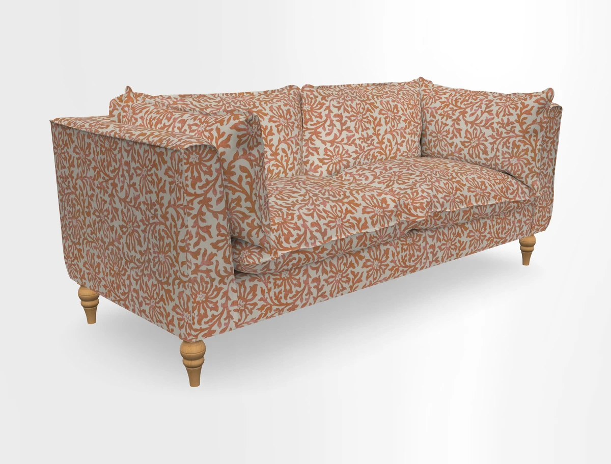 Aysgarth 3 Seater Sofa in Furrow Stripe Broad and Furrow Stripe Narrow Sunflower