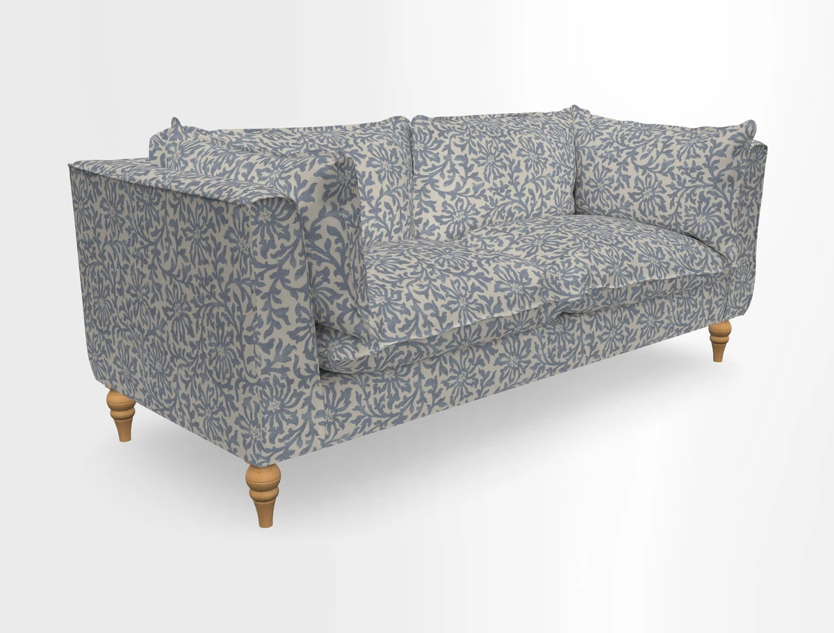 Aysgarth 3 Seater Sofa in Furrow Stripe Broad and Furrow Stripe Narrow Sunflower