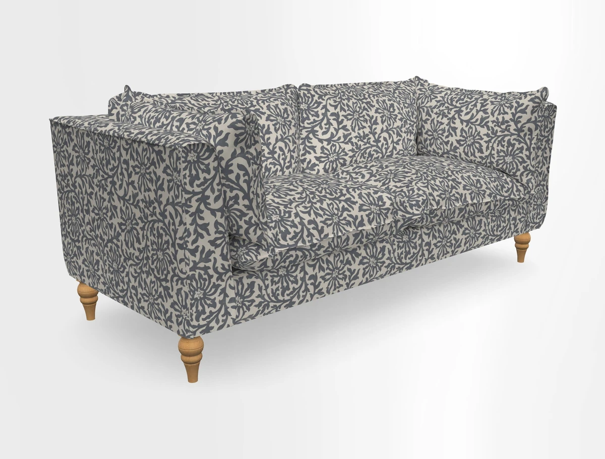 Aysgarth 3 Seater Sofa in Furrow Stripe Broad and Furrow Stripe Narrow Sunflower